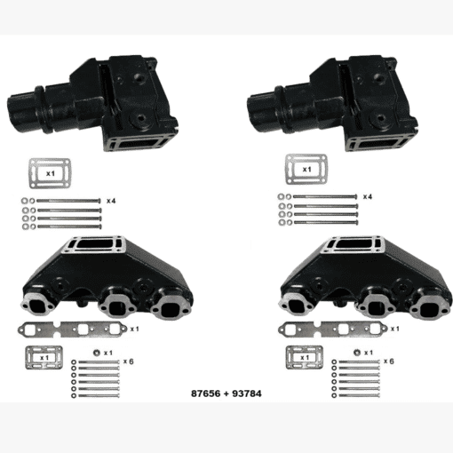 Kit Complet Collecteurs 87656 + Coudes 93784 Volvo Penta / OMC GM 262 CID -V6 - 4.3L - 1991 et ultérieur (Joint humide / wet)