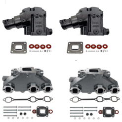 Kit Complet Collecteurs 84612 + Coudes 84591 Mercruiser 4.3L V6 262- 2003 et + (Joint sec / dry)