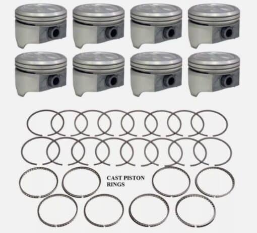 Kit x8 pistons + segments côte standard GM 5.7l -350 non vortec avant 1996 RCK-K15058P