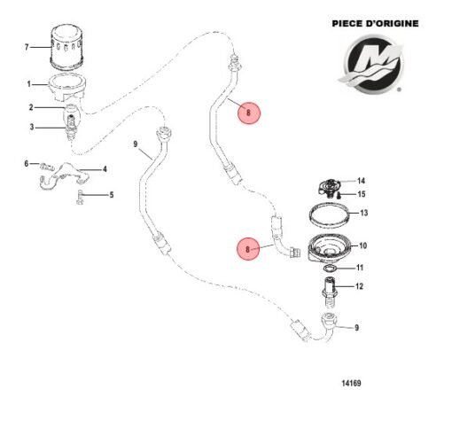 BK-32-860207A1 - Flexible filtre à huile déporté Mercruiser 32-860207A1