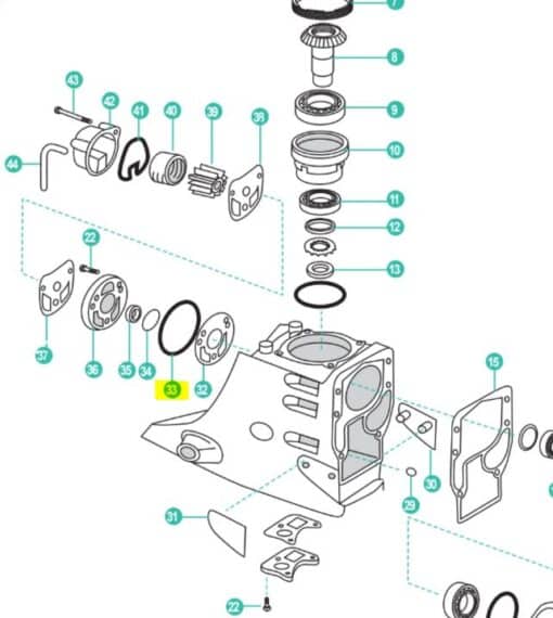 Joint Torique embase  OMC COBRA 86-93 -  0911700 - Volvo Penta 3852531 Références :  0911700 911700 3852531  802157